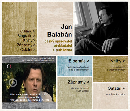 Jan Balabán - internetové stránky