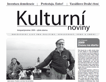 Titulní stránka nultého čísla Kulturních novin