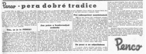 Penco - pera dobré tradice (Svobodné slovo, 28. 04.1948, s. 5)